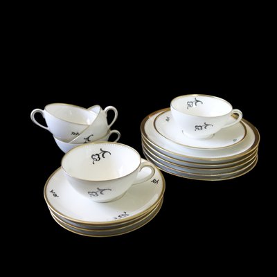 Mid-Century Coffee Cup, Saucer and Small Plate from Karlskrona, Sweden, Set of 3-JKV-1795743