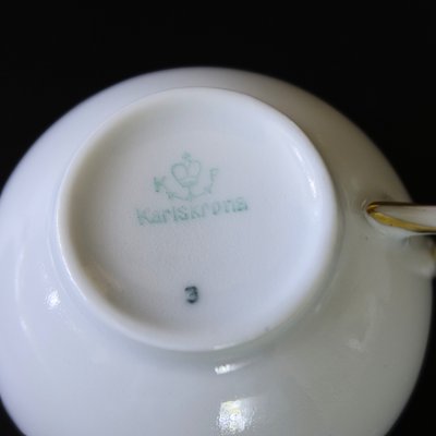 Mid-Century Coffee Cup, Saucer and Small Plate from Karlskrona, Sweden, Set of 3-JKV-1795743