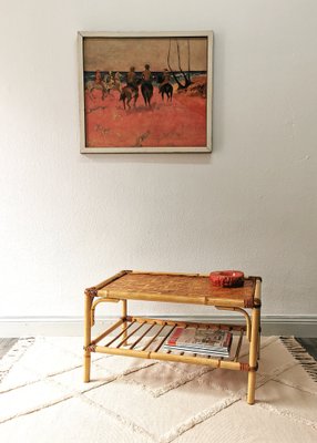 Mid-Century Coffee Table from Rattan, 1960s-FW-1737309