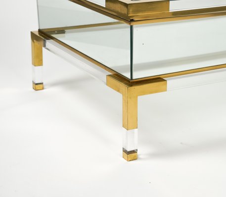 Mid-Century Coffee Table in Brass and Glass by Maison Jansen, 1970s-LYQ-1759976