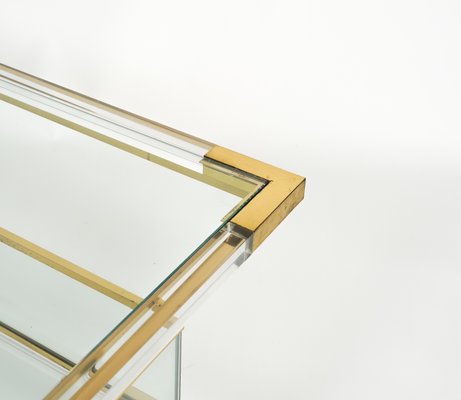 Mid-Century Coffee Table in Brass and Glass by Maison Jansen, 1970s-LYQ-1759976