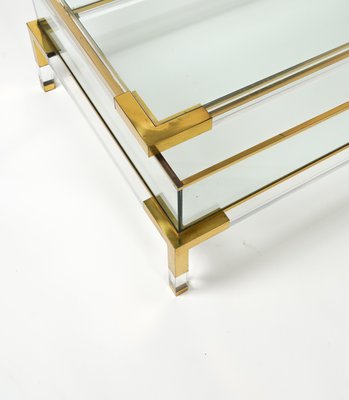 Mid-Century Coffee Table in Brass and Glass by Maison Jansen, 1970s-LYQ-1759976