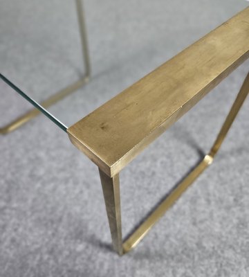 Mid-Century Coffee Table in Brass and Transparent Glass, 1960s-ZST-1731732