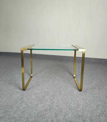 Mid-Century Coffee Table in Brass and Transparent Glass, 1960s-ZST-1731732