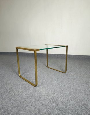 Mid-Century Coffee Table in Brass and Transparent Glass, 1960s-ZST-1731732