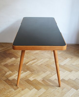 Mid-Century Coffee Table with Black Opaxite Glass Top by Jiri Jiroutek for Cesky Nabytek, 1960s-BAR-1805436