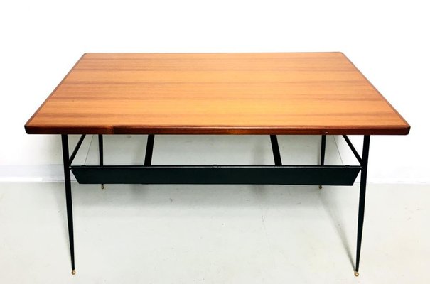 Mid-Century Coffee Table with Magazine Rack, Italy, 1950s-FQG-1742711