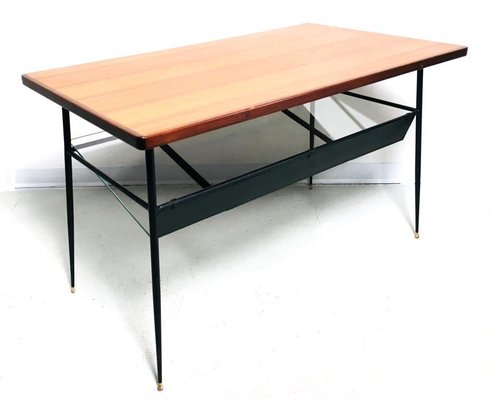 Mid-Century Coffee Table with Magazine Rack, Italy, 1950s-FQG-1742711