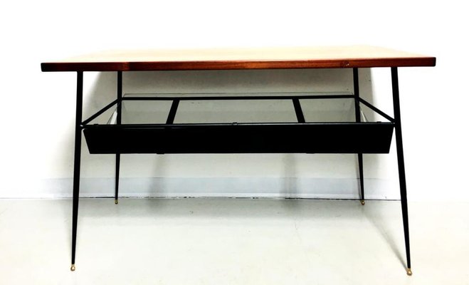 Mid-Century Coffee Table with Magazine Rack, Italy, 1950s-FQG-1742711