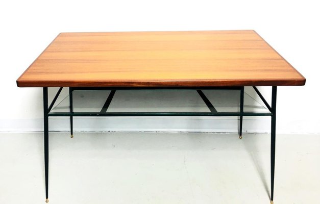 Mid-Century Coffee Table with Magazine Rack, Italy, 1950s-FQG-1742711