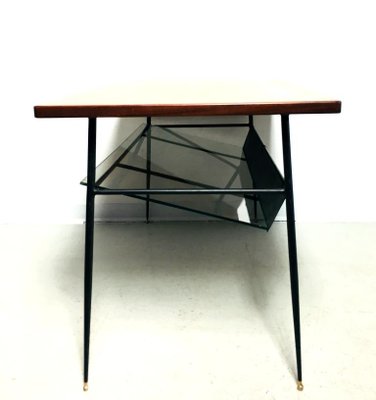 Mid-Century Coffee Table with Magazine Rack, Italy, 1950s-FQG-1742711