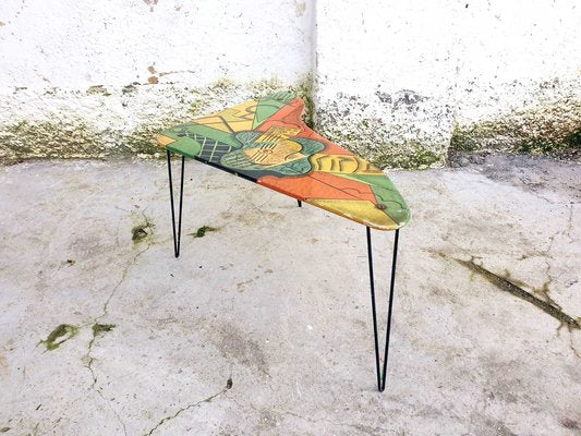 Mid-Century Coffee Table with Picasso Guitar Painting, 1960s-PUG-834157