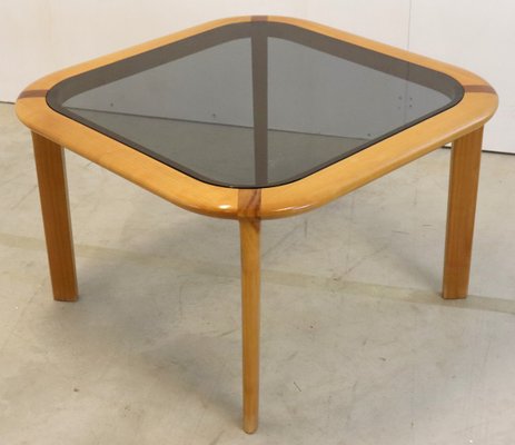 Mid-Century Coffee Table with Smoked Glass Top-FYZ-1704395