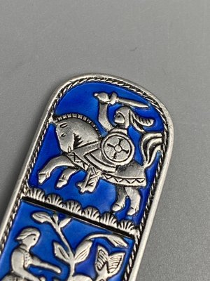 Mid-Century Collectors Spoon in Sterling Silver with Enamel Work by David Anderson, Norway-CZ-1794559