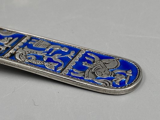 Mid-Century Collectors Spoon in Sterling Silver with Enamel Work by David Anderson, Norway-CZ-1794559