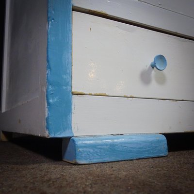 Mid-Century Commode in White & Blue, 1950s-IA-1412487