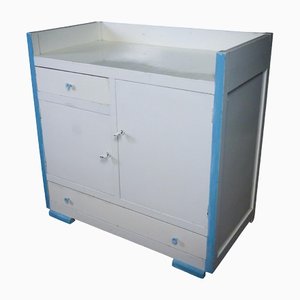 Mid-Century Commode in White & Blue, 1950s-IA-1412487