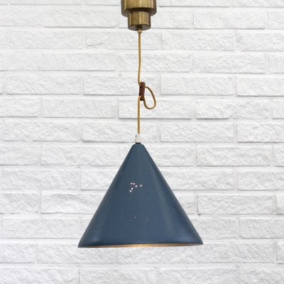 Mid-Century Cone-Shaped Pendant Lamp with Intricate Star Constellations, Sweden, 1950s-LIV-1788000