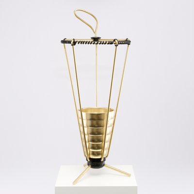 Mid-Century Conical Gilt Umbrella Stand, 1950s-QBR-1058027