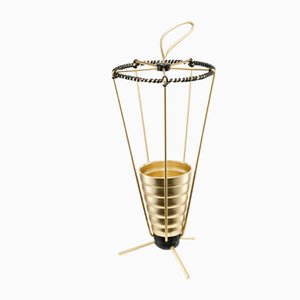 Mid-Century Conical Gilt Umbrella Stand, 1950s-QBR-1058027