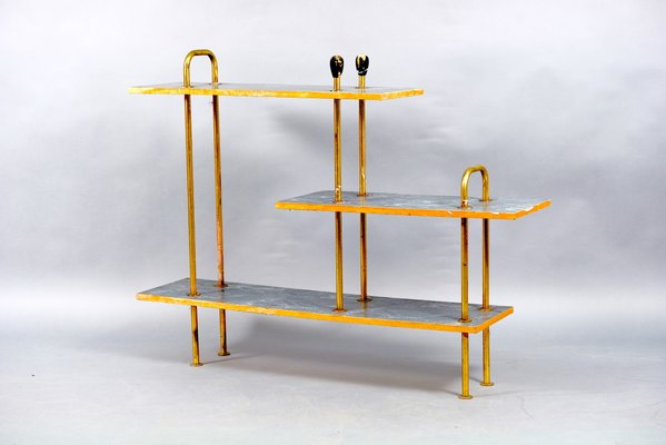 Mid-Century Console Table with Brass Handles, 1950s-CIP-782877