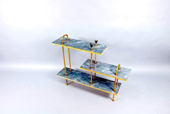 Mid-Century Console Table with Brass Handles, 1950s-CIP-782877