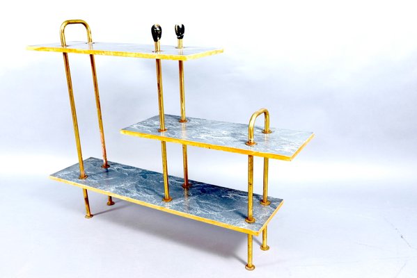 Mid-Century Console Table with Brass Handles, 1950s-CIP-782877