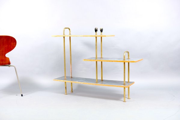 Mid-Century Console Table with Brass Handles, 1950s-CIP-782877