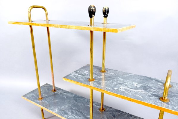 Mid-Century Console Table with Brass Handles, 1950s-CIP-782877