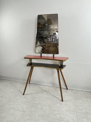 Mid-Century Console with Reclining Mirror, 1950s-YST-2033650