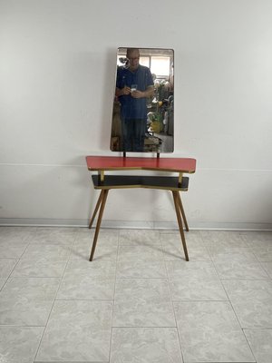 Mid-Century Console with Reclining Mirror, 1950s-YST-2033650