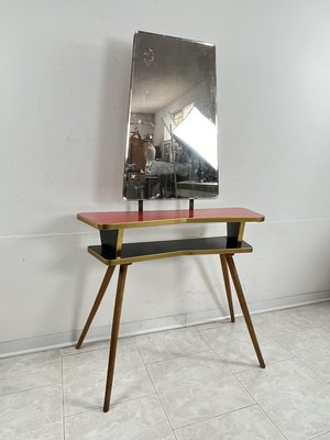 Mid-Century Console with Reclining Mirror, 1950s-YST-2033650