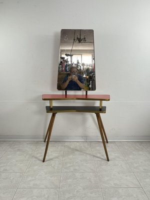 Mid-Century Console with Reclining Mirror, 1950s-YST-2033650