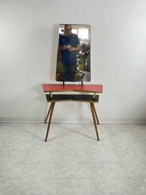 Mid-Century Console with Reclining Mirror, 1950s-YST-2033650