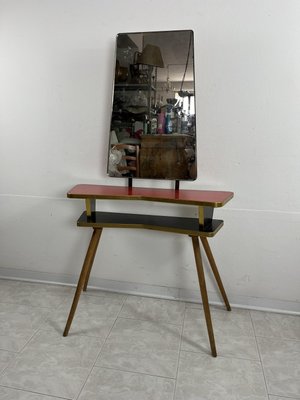 Mid-Century Console with Reclining Mirror, 1950s-YST-2033650