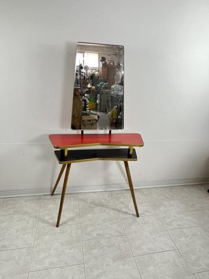 Mid-Century Console with Reclining Mirror, 1950s-YST-2033650