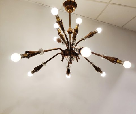 Mid-Century Copper Chandelier, 1950s-IRH-979805