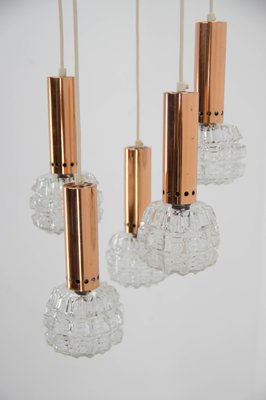 Mid-Century Copper & Glass Chandelier, 1970s-TZ-1157159