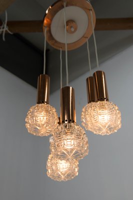 Mid-Century Copper & Glass Chandelier, 1970s-TZ-1157159