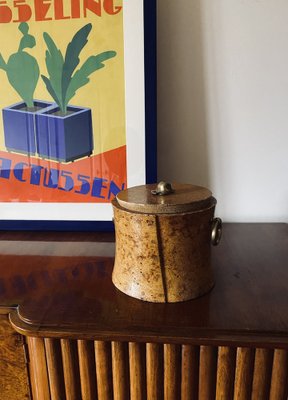 Mid-Century Cork and Brass Box, France, 1950s-TXN-1820085