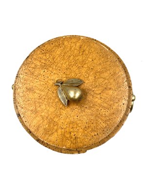 Mid-Century Cork and Brass Box, France, 1950s-TXN-1820085