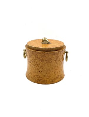 Mid-Century Cork and Brass Box, France, 1950s-TXN-1820085