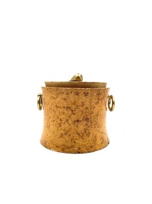 Mid-Century Cork and Brass Box, France, 1950s-TXN-1820085