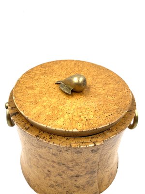 Mid-Century Cork and Brass Box, France, 1950s-TXN-1820085