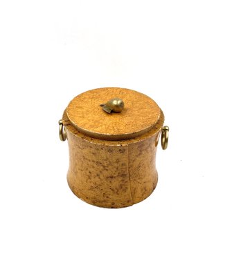 Mid-Century Cork and Brass Box, France, 1950s-TXN-1820085