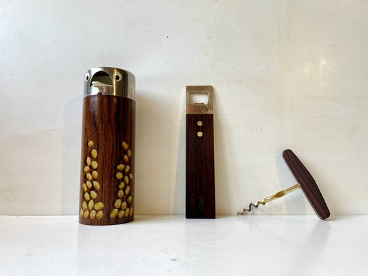 Mid-Century Corkscrew, Brass Bottle Opener and WMF Bird Peanut Dispenser, 1970s, Set of 3-LCR-1761204