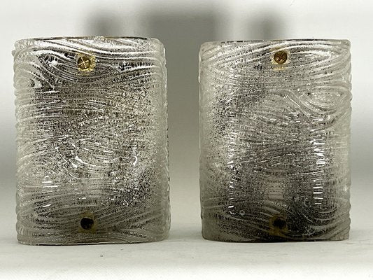 Mid-Century Corteccia Murano Glass Wall Lights from Venini. Italy, 1960s, Set of 2-OT-1720138