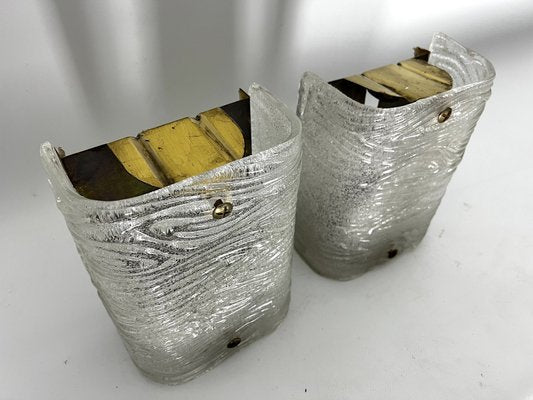 Mid-Century Corteccia Murano Glass Wall Lights from Venini. Italy, 1960s, Set of 2-OT-1720138