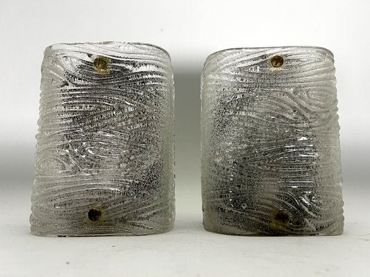 Mid-Century Corteccia Murano Glass Wall Lights from Venini. Italy, 1960s, Set of 2-OT-1720138