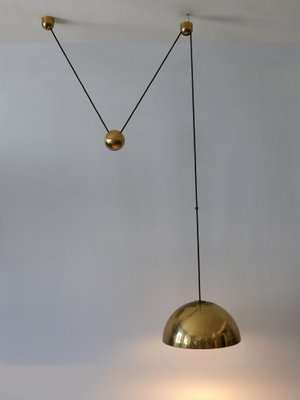 Mid-Century Counterweight Brass Pendant Lamp by Florian Schulz, 1960s-WPT-2016371